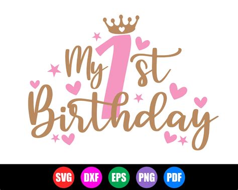 Download Free First Birthday Cricut SVG